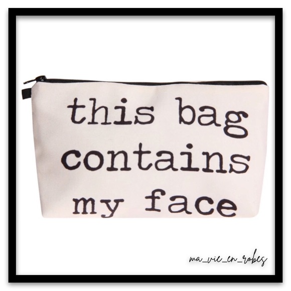 Makeup Bag, Off-white Polyester & Water Resistant - Picture 1 of 9